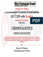 Lecture and Q and A Series in Police Photography Forensic Photography