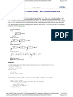 Implementation of A Queue Using Linked Representation: Program