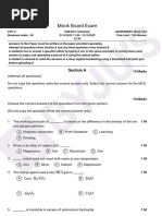 ICSE Class 10 Chemistry Sample Mock Paper Term 2 Exam 2021 22