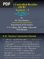 Silicon Controlled Rectifier (SCR), Lecture - 3, TDC Part - I, Paper - II, (Group - B), Chapter - 5, by - Dr. Niraj Kumar