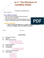 Chapter 3: The Structure of Crystalline Solids: Course Objective..