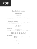 Euler-Maclaurin Formula: 1 Bernoulli Numbers