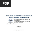 Aplicación de Las Integrales Definidas A Los Centros de Gravedad