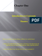 Chapter One: Introduction To Corporate Finance