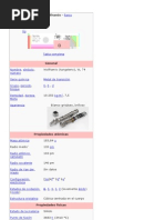 Tungsteno Propiedades