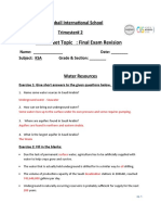 Worksheet Topic: Final Exam Revision: Jubail International School Trimester# 2