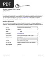 Microsoft Student Partners Application