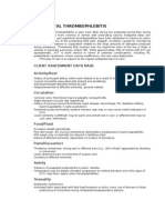 Postpartal Thrombophlebitis: Client Assessment Data Base Activity/Rest