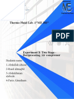 Experiment 3 Two Stage Air Reciprocating Compressor