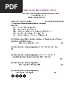 Test Paper Linear Equation - 003-2011