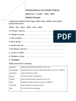 English Language Worksheet