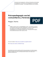 Maggio, Rosina (2016) - Psicopedagogía Social, Comunitaria y Forense