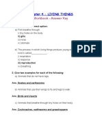 Chapter 4 - Living Things: Workbook - Answer Key