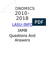 JAMB Economics Past Questions and Answers 2010 - 2018