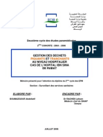 GESTION DES DECHETS PIQUANTS ET TRANCHANTS AU NIVEAU HOSPITALIER CAS DE L'HOPITAL IBN SINA DE RABAT Boumazgour