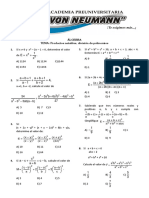 Si X 0 y X 5. Si A: Álgebra TEMA: Productos Notables, División de Polinomios