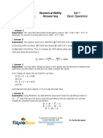 Numerical Ability Practice Questions Set 1 Answers