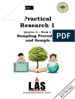 SCIENCE SHS APPLIED PRACTICAL RESEARCH 1 Q4 WK2 - Sampling Procedure and Sample