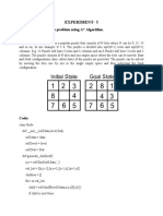 Experiment-5: AIM: WAP To 8 Puzzle Problem Using A Algorithm. Theory