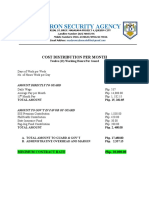 Madaron Security Agency: Cost Distribution Per Month