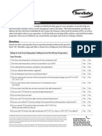 Food Safety Evaluation Checklist.