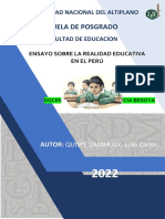 Ensayo Realidad Educativa A Nivel Nacional