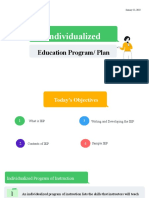 Individualized: Education Program/ Plan