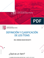 Clase 6 - Definicion y Clasificacion de Los Items