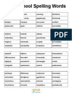 High School Spelling Words Printable List - 2020 10 29 060726