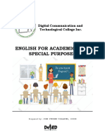 MODULE For English For Academics and Special Purposes