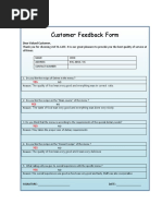 Customer Feedback Form