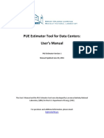 PUE Estimator Tool For Data Centers: User's Manual