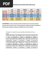 Modificación de Horario de Clases A Partir Del Martes 17