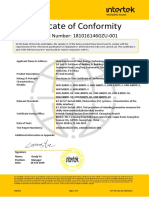 Certificate: of Conformity