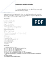 Diffusion Rate of Different Solvents