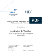 Application de Workflow. Mise en Place Dans Une Entreprise Industrielle