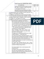 Item QTY: Technical Annex For CEMENTING HEADS