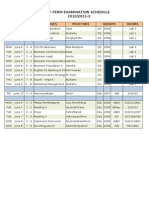 End-Of-term Exam Schedule, Semester 2, 2010-2011