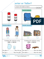 Shorter or Taller?: To Compare The Heights of Objects