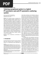 Tailoring Exceptional Points in A Hybrid PT-symmetric and anti-PT-symmetric Scattering System