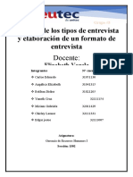 Recursos Humanos - Informe de Los Tipos de Entrevista y Elaboración de Un Formato de Entrevista (Semana6)