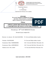 Thème: Application Des Tiges de Dattes Dans L'Adsorption de Polluants Organiques