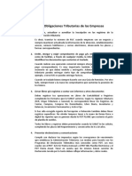 Obligaciones Tributarias de Las Empresas