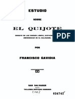 Estudio Sobre El Quijote. 1912. Francisco Gavidia