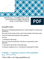 Module 3 Sampling and Questionnaire Design and Construction: Dr. Hardee Udayan