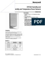 H7012A Humidity and H7012B Humidity and Temperature Room Sensors