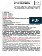 Simulado de Psicologia Aplicada A Fisioterapia