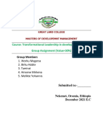 Course: Transformational Leadership in Development Group Assignment (Value 30%)