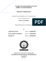 Travancore Titanium Products Industrial Training Report