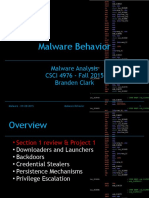 Malware Behavior: Malware Analysis CSCI 4976 - Fall 2015 Branden Clark